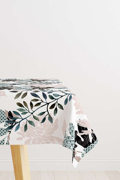 Cango Home Alb Roz Floral Decorativ Imprimat Digital Cgh496-ms