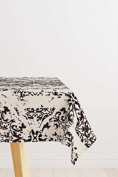 Cango Home Καφέ Τραπεζομάντηλο με Vintage Vintage Μοτίβο Ψηφιακής Εκτύπωσης Otyk293-ms