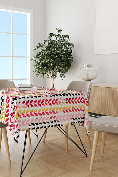 Cango Home Red and White Leaf Patterned Desktop Cgh127-ms