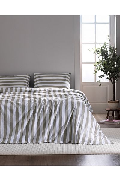 Madame Coco Σετ Παπλωματοθήκη Avignon Double 100% Cotton Ranforce Printed - Khaki