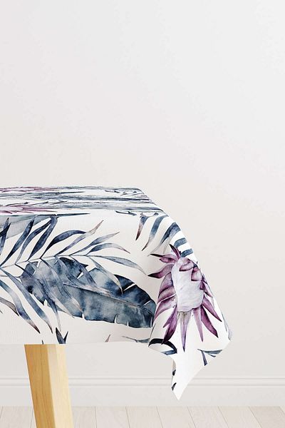 Cango Home Masă de birou cu model tropical alb violet Cgh345-ms