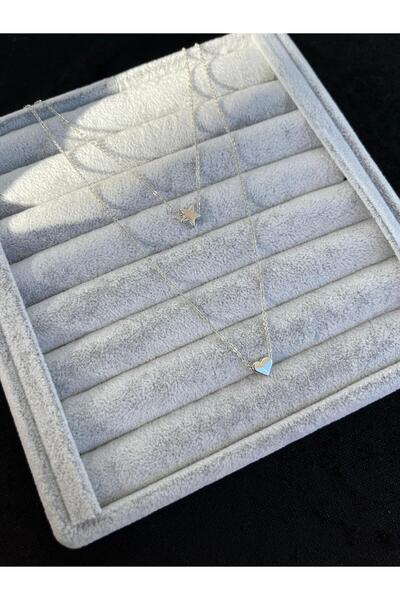 ulaşaksesuar Gümüş Renk İki Katmanlı Yıldız Ve Kalp Kararmaz Paslanmaz Kadın ...