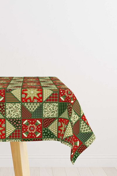 Cango Home Red Green Christmas Themed Digital Printed Tablecloth Cgh805-ms