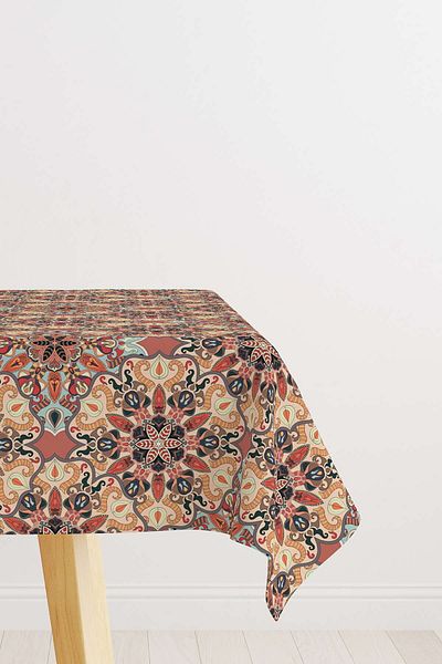 Cango Home Truncu Retro Vintage Patterned Digital Printed Tablecloth Otyk034-ms