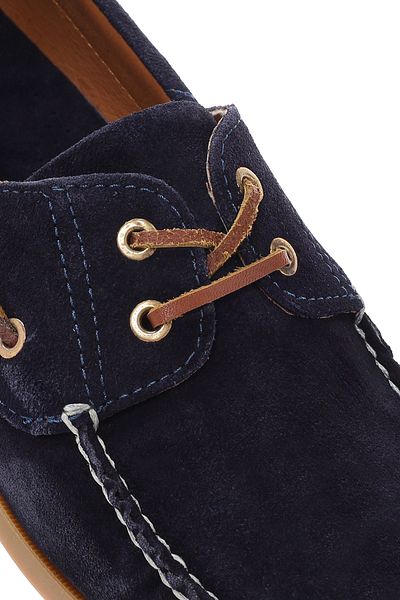Derimod Navy Blue Suede Leather Men's Casual Shoes - 24sfd641610
