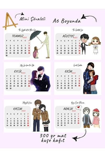 Bküp Tasarım K-drama Tasarımlı Şövale Masa Takvimi 2025 : En Sevilen Diziler