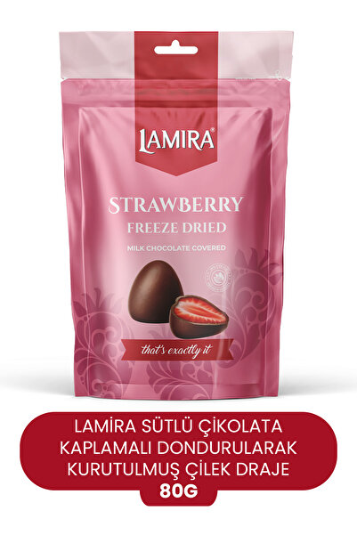 LAMİRA Lamira Sütlü Çikolata Kaplamalı Çilek Draje 80g