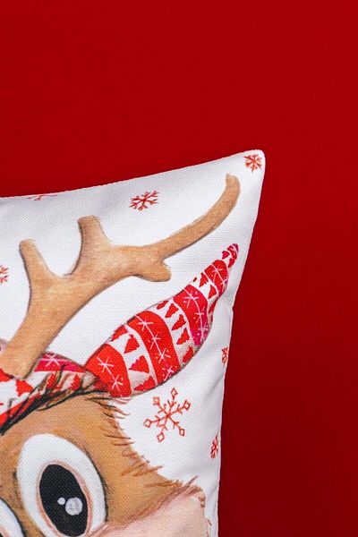 Cango Home Double Sided 35x50 Red Deer Christmas Themed Digital Printed Throw Pillow Cover -cgh1370-3550