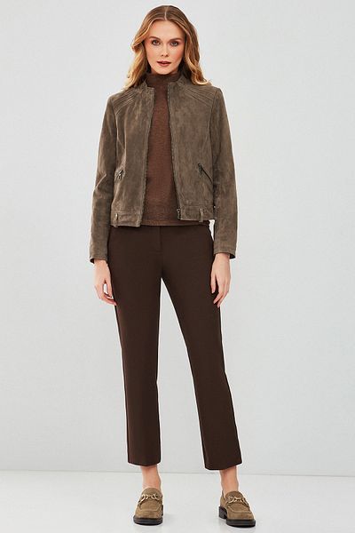 Derimod Emily Women's Mink Short Suede Leather Jacket 23Wge 509610