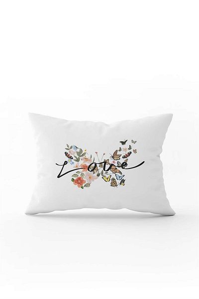 Cango Home Husă de pernă albă, multicoloră, modernă, cu temă de Ziua Îndrăgostiților, imprimată digitală, cu pieptene dublu Cgh1000-3550