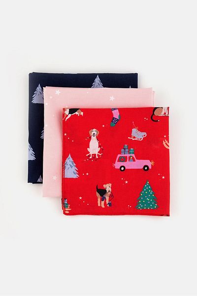 Tchibo Fabric Wrapping Paper, Red And Navy