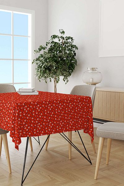 Cango Home Față de masă florală roșie Cgh273-ms