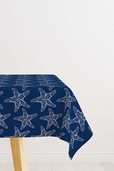 Cango Home Masă de birou cu model marin alb bleumarin - Cgh268-ms