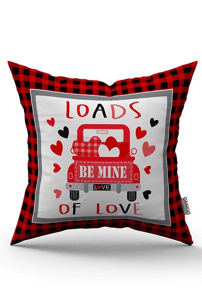 Cango Home Red Black Plaid Valentine's Day Themed Digital Printed Throw Pillow Cover Cgh1019