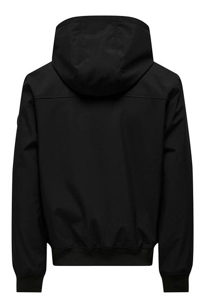 Only & Sons Palton pentru bărbați negru 22029276 Onsbowıe Softshell Bomber Otw Noos