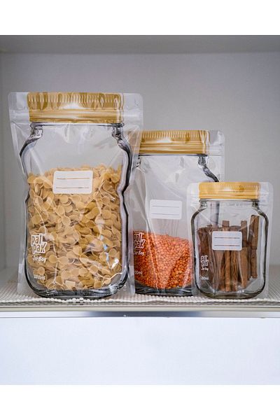 PALPAK Altınyaldız Metal Lid Jar Appearance Storage Bag 9 Pieces (3 Large, 3 Medium, 3 Small)
