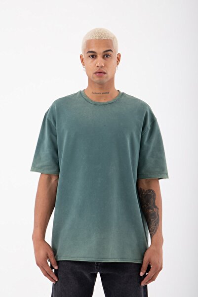 Machinist Чоловіча футболка Relaxed Basic з розрізом, колір хакі