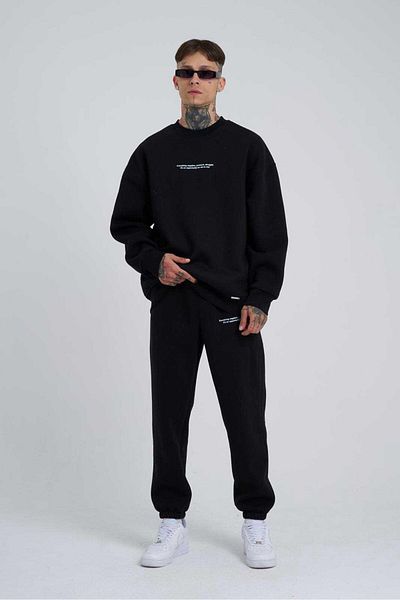 Machinist Men's Follow Your Printed Oversize Black Sweatpants