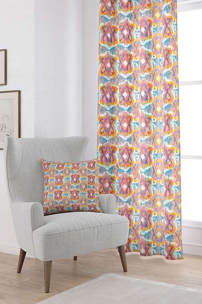 Cango Home White Mixed Color Ethnic Decorative Digital Printed Curtain Cgh162-pr