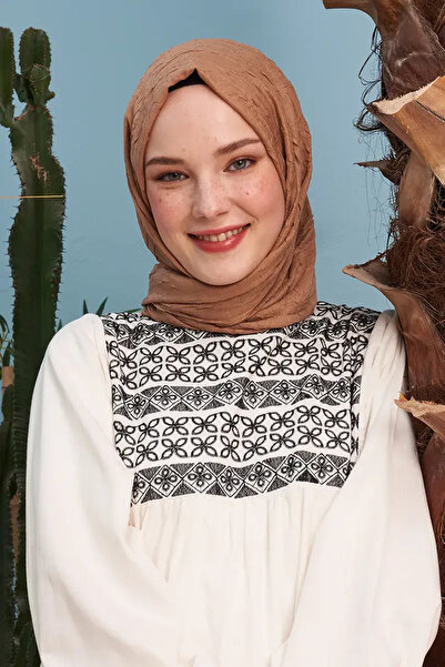 Madame Polo Bamboo Kraş Shawl - Latte