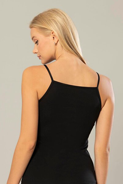 ERDEM İÇ GİYİM Weweus 3-Piece Black Super Thin Natural Bamboo Rope Hanging Tank Top 2310