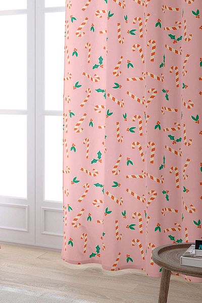 Cango Home Orange Christmas Themed Digital Printed Curtain Cgh208-pr