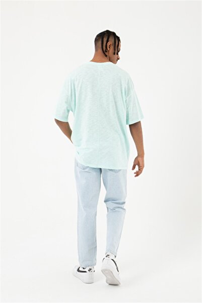 Machinist Ανδρικό μπλουζάκι Flamlı Basic oversized Light Mint