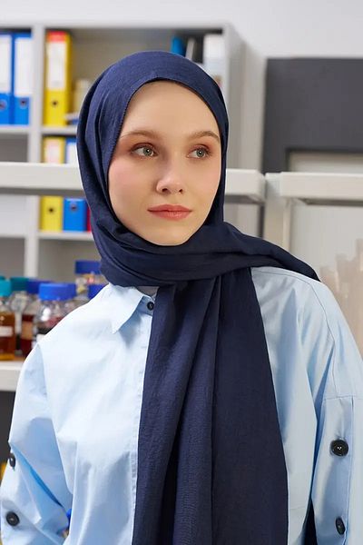 Madame Polo Şal Confort din Bumbac - Bleumarin