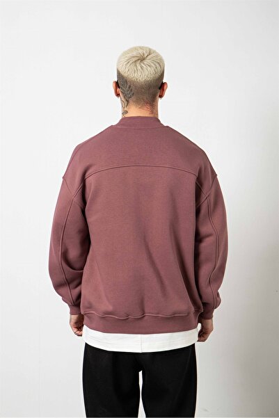 Machinist Oversize Çıtçıtlı Kolej Mont Mürdüm