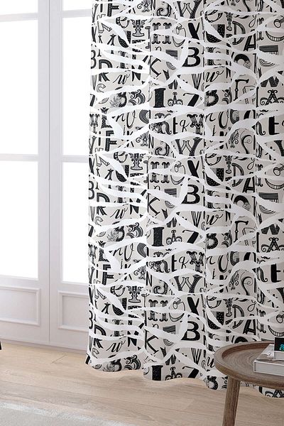 Cango Home White Black Modern Decorative Digital Printed Curtain Cgh106-pr