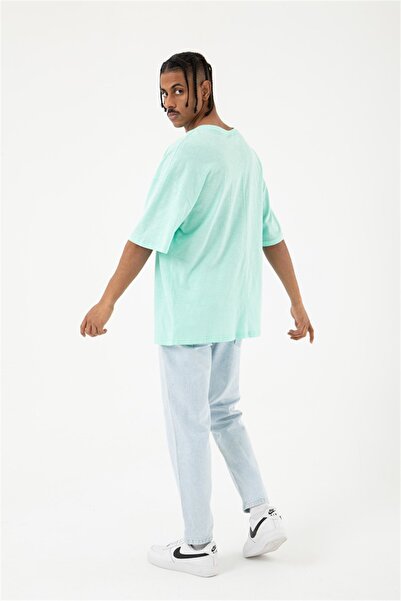 Machinist Ανδρικό μπλουζάκι Flamlı Basic oversized Dark Mint