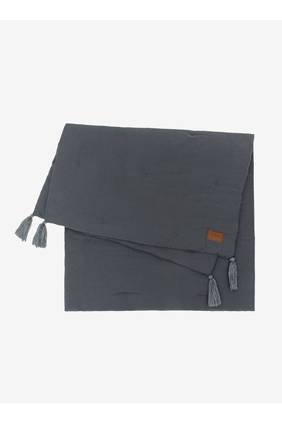 Barine Anthracite Color Smooth Cotton Bed Runner - 70X240
