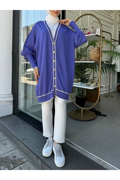 Ghisa BEYAZ ÇİZGİ DETAYLI HIRKA