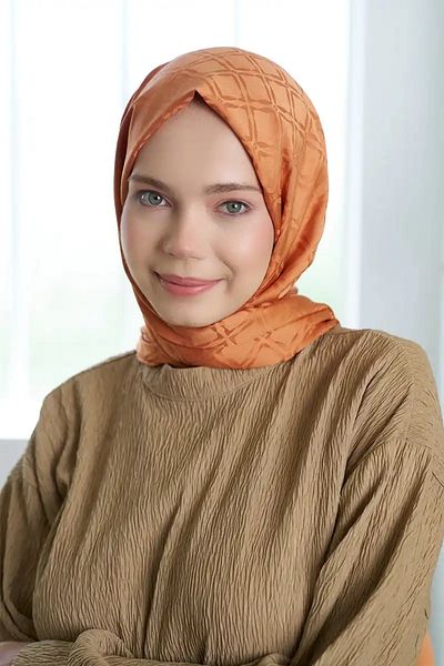 Madame Polo Συλλογή ροδακινί με αιώρητο τετράγωνο σχέδιο