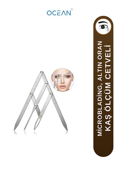 Ocean Microblading Eyebrow Measuring Ruler, Permanent Makeup Gold Ratio Pergated