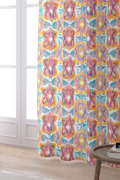 Cango Home White Mixed Color Ethnic Decorative Digital Printed Curtain Cgh162-pr