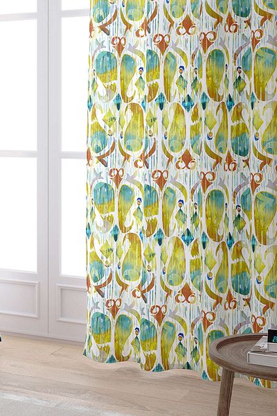 Cango Home Alb Verde Abstract Decorativ Imprimat Digital Cortina Cgh153-pr