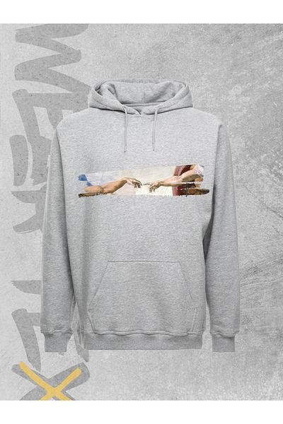 WEARTEX Unisex the Creation of Man Printed Hooded Sweatshirt