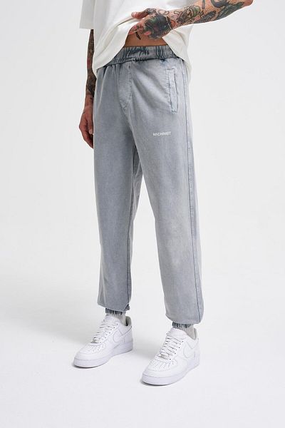Machinist Ανδρικό Luxury Basic Washed Jogger Grey Sweatpants