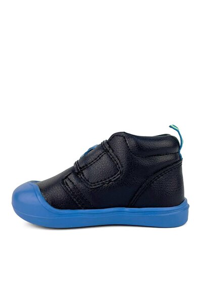 Cici Bebe Ayakkabı Aero Non-Slip Sole Comfortable Fit Ankle Support Black Velcro Baby Boy First Step Shoes