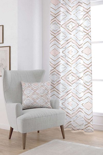 Cango Home Alb Roz Modern Marmură Model Digital Printed Cortina Oytyk902-pr