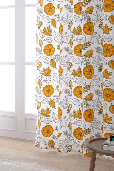 Cango Home Orange Halloween Pumpkin Patterned Digital Printed Curtain Cgh760-pr