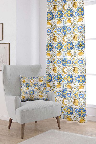Cango Home Yellow Decorative Digital Printed Curtain Cgh506-pr