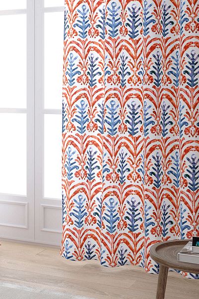 Cango Home Red Blue Ethnic Patterned Digital Printed Curtain Cgh253-pr