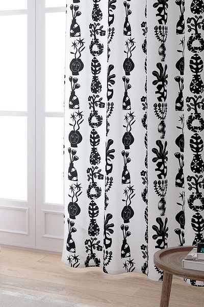 Cango Home Black and White Decorative Patterned Digital Printed Curtain Cgh588-pr