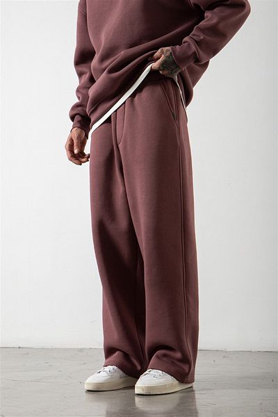 Machinist Plum Baggy Sweatpants - Oversize με ελαστική μέση