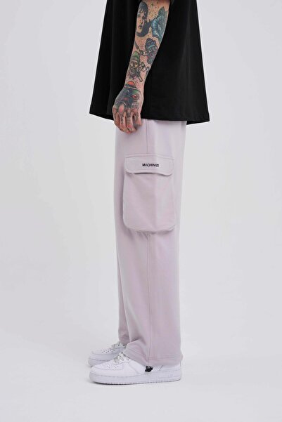 Machinist Ανδρικό φούτερ Cargo Pocket Oversize λιλά