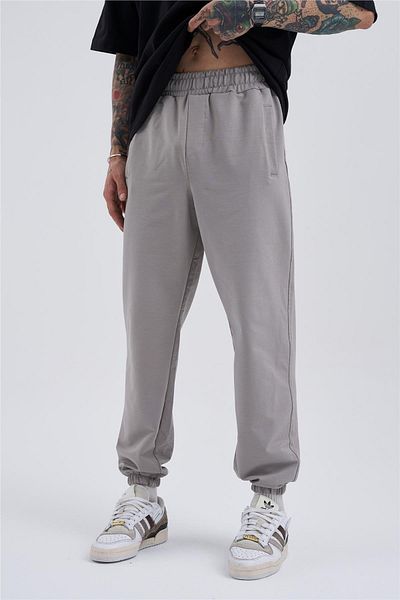 Machinist Ανδρικό Oversize Basic Jogger ανοιχτό γκρι παντελόνι