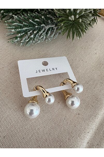 Neesh İNCİLİ ÇİFTLİ KÜPE (GOLD)