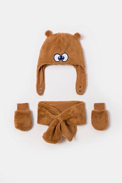 Woody Set of Scarf & Hat-Lws - 270-Milk Coffee